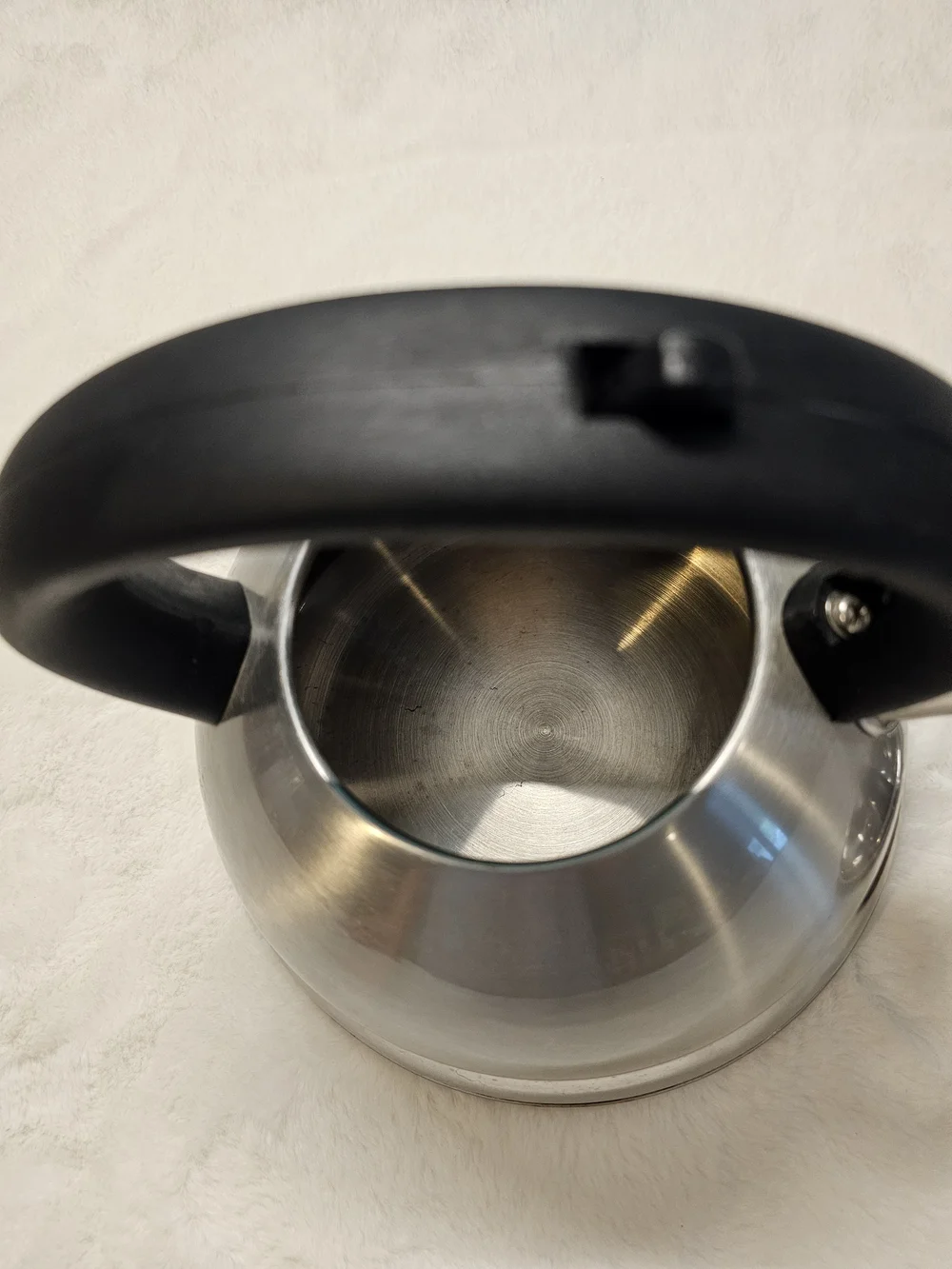 Polder Retro Stainless Steel Whistling Tea Kettle with Black Handle